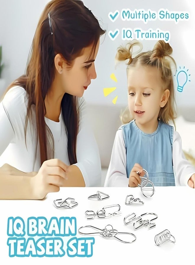 Qwick Click مجموعة ألعاب ألغاز الأسلاك المعدنية للأطفال من كويك كليك - مجموعة متنوعة من ألعاب الألغاز المعدنية للهدايا، وتوزيعات الحفلات، والجوائز، وفك تشابك الألغاز - لعبة ألغاز الذكاء (18 قطعة) - Image 5